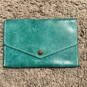 Portland Leather co Teal Leather Envelope Wallet